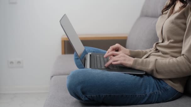 Libera Professionista Donna Bianca Che Lavora Sul Computer Portatile Donna — Video Stock