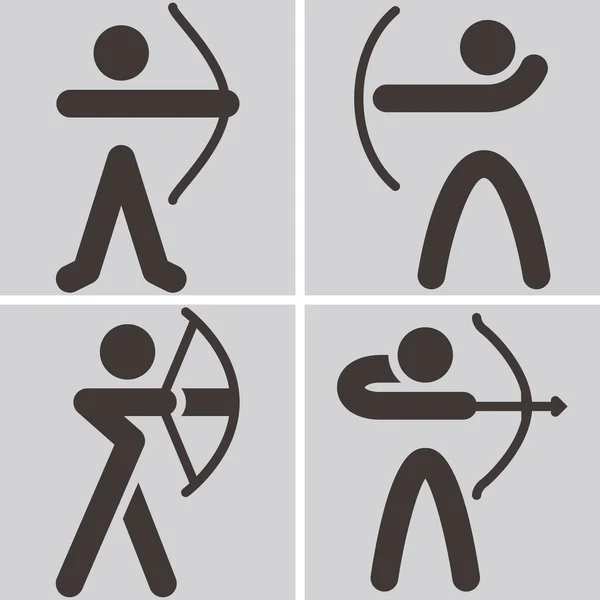 Iconos de tiro con arco Ilustraciones de stock libres de derechos
