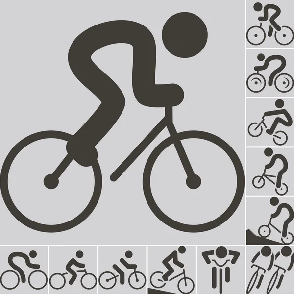 Icone ciclismo — Vettoriale Stock