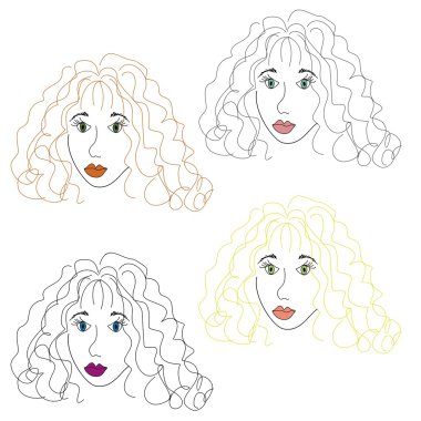 güzel kızlar el çizilen illüstrasyon