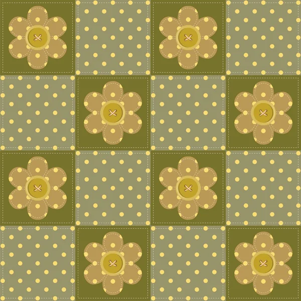 Patchwork Hintergrund mit Blumen — Stockvektor