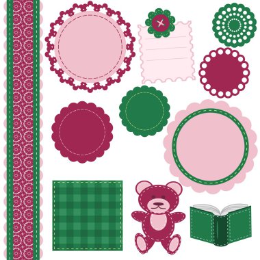farklı scrapbook nesneleri kümesi