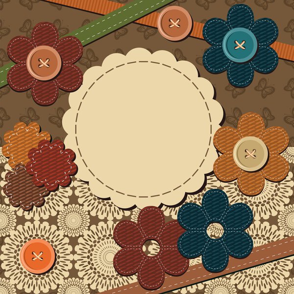 Frame with different scrapbook objects