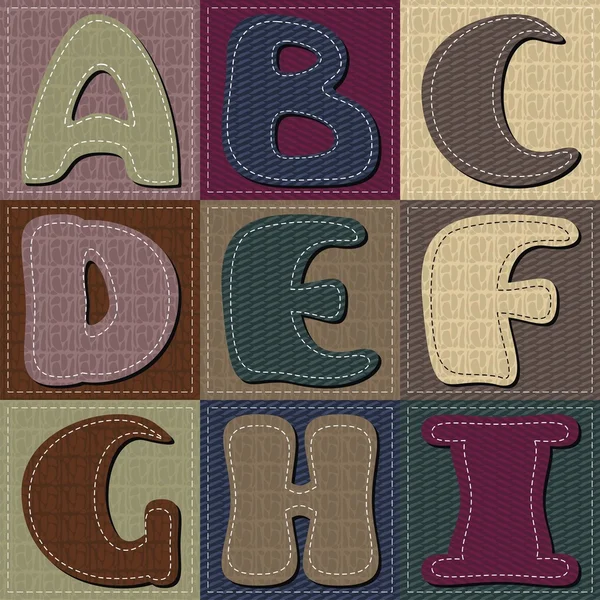 Verschillende kleuren brieven scrapbook deel 1 — Stockvector