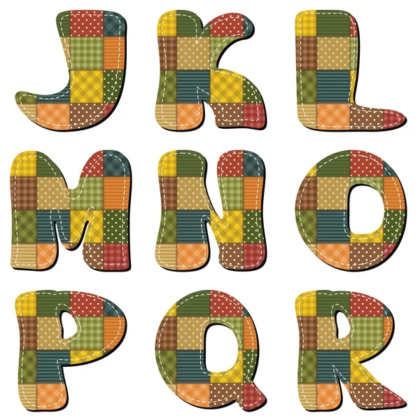 Patchwork scrapbook alphabet partie 2 — Image vectorielle