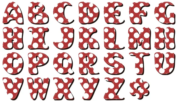 Polka Dot Stoff Sammelalbum Alphabet — Stockvektor