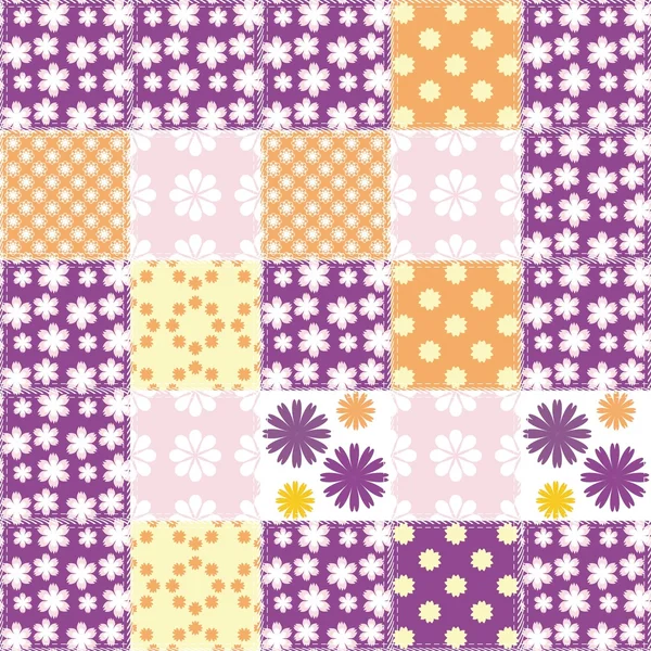 Patchwork fond avec différents modèles — Image vectorielle