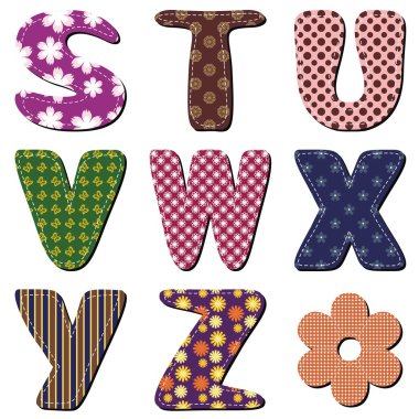 Patchwork scrapbook alphabet part 3