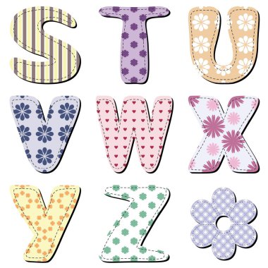 Patchwork scrapbook alphabet part 3