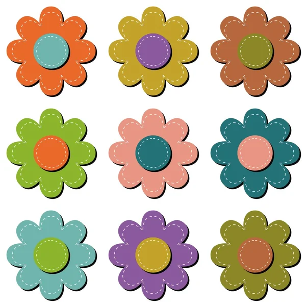 Scrapbook flower on white background — Stock Vector