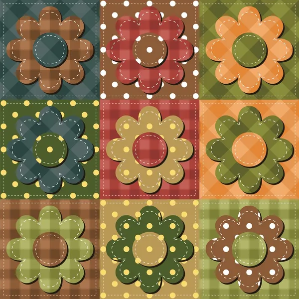 Tle mozaiki z kwiatami — Wektor stockowy