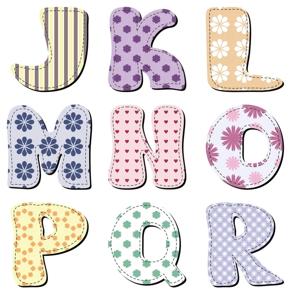 Patchwork scrapbook alphabet partie 2 — Image vectorielle