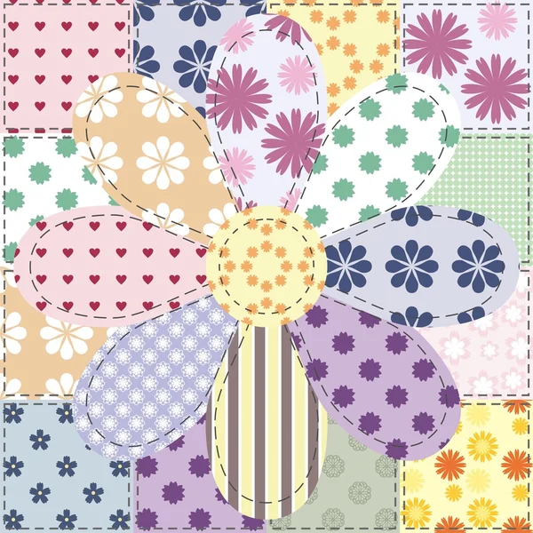 Patchwork achtergrond met verschillende patronen — Stockvector