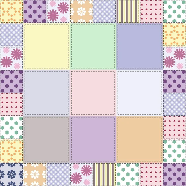 Sfondo patchwork con diversi modelli — Vettoriale Stock