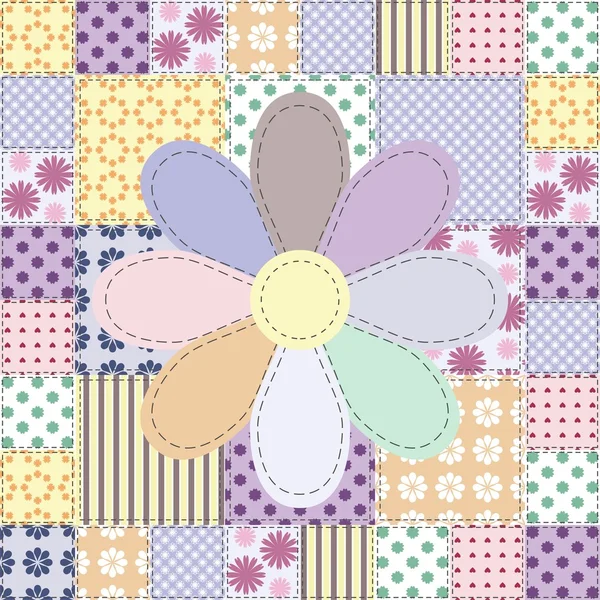 Fondo patchwork con diferentes patrones — Vector de stock