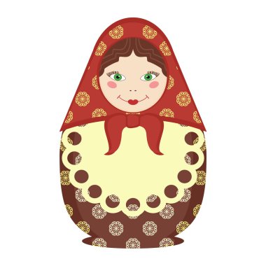 Matruşka bebek beyaz'deki geleneksel Rus Hatıra