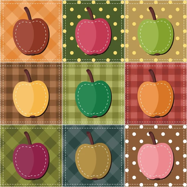 Fondo de mosaico con manzanas — Vector de stock