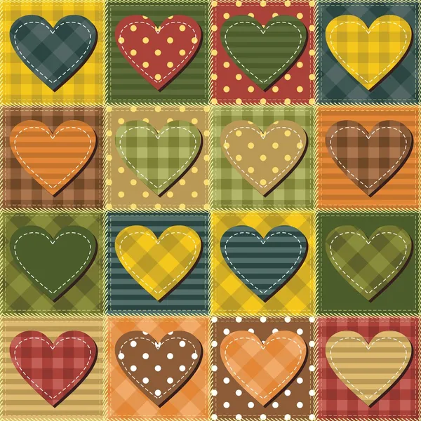 Patchwork background with different patterns — Stock Vector