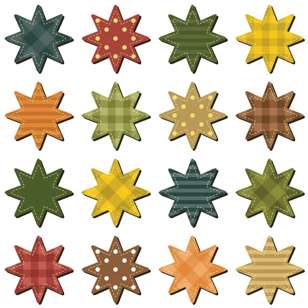 Scrapbook estrellas sobre fondo blanco — Vector de stock