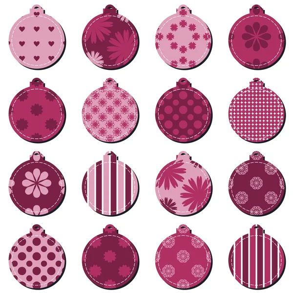 Christmass decor balls scrapbook on white background — Stock Vector