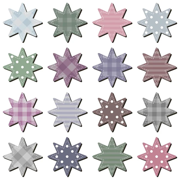 Scrapbook estrellas sobre fondo blanco — Vector de stock