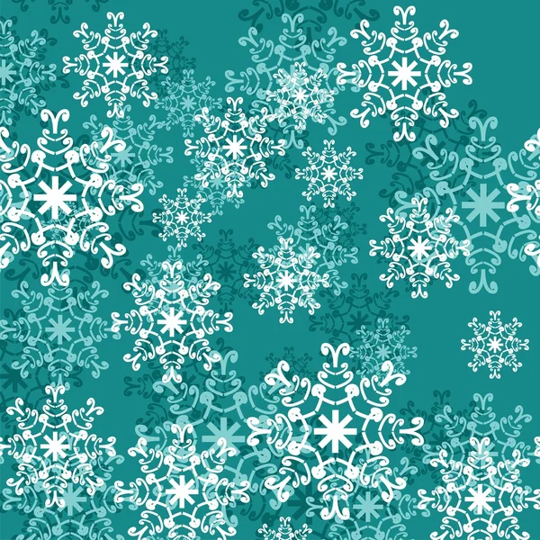 Weihnachten und Neujahr Hintergrund mit Schneeflocken — Stockvektor
