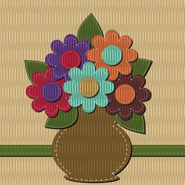 花の花束をスクラップ ブック — ストックベクタ