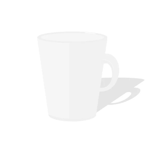Weiße leere Tasse auf weißem Hintergrund — Stockvektor