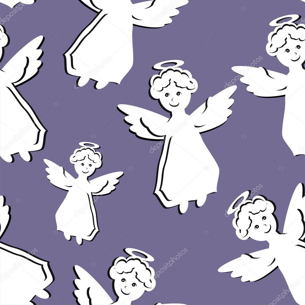 Seamless background with angels