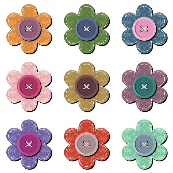 Set con flores — Archivo Imágenes Vectoriales