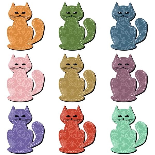 Chats sur fond blanc — Image vectorielle