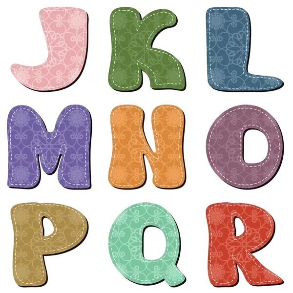Different colors letters scrapbook part 2 — Stock Vector