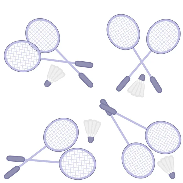 Fond avec collection de raquettes de tennis — Image vectorielle