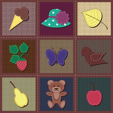 patchwork arka plan nesnelerini ile