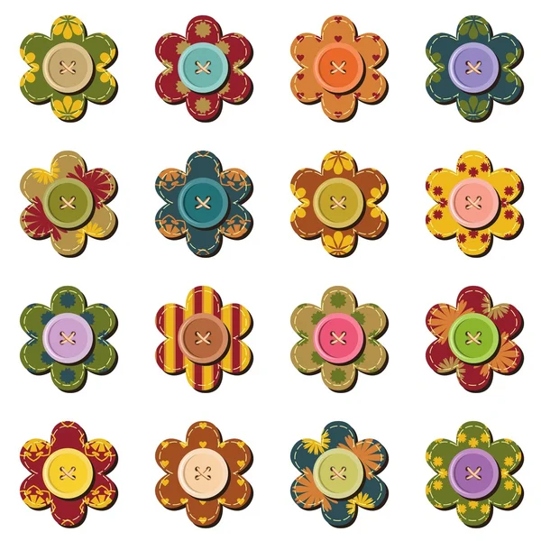 Set with flowers — Stock Vector