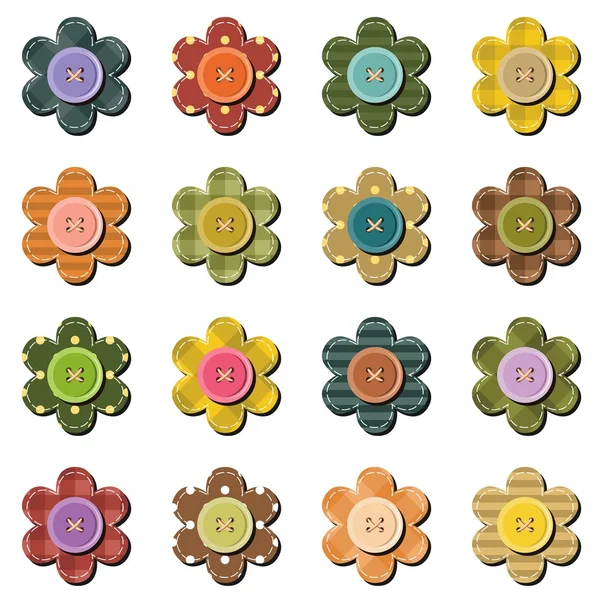 Set avec des fleurs — Image vectorielle