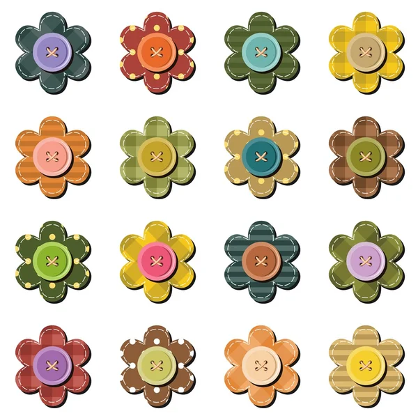 Set with flowers — Stock Vector