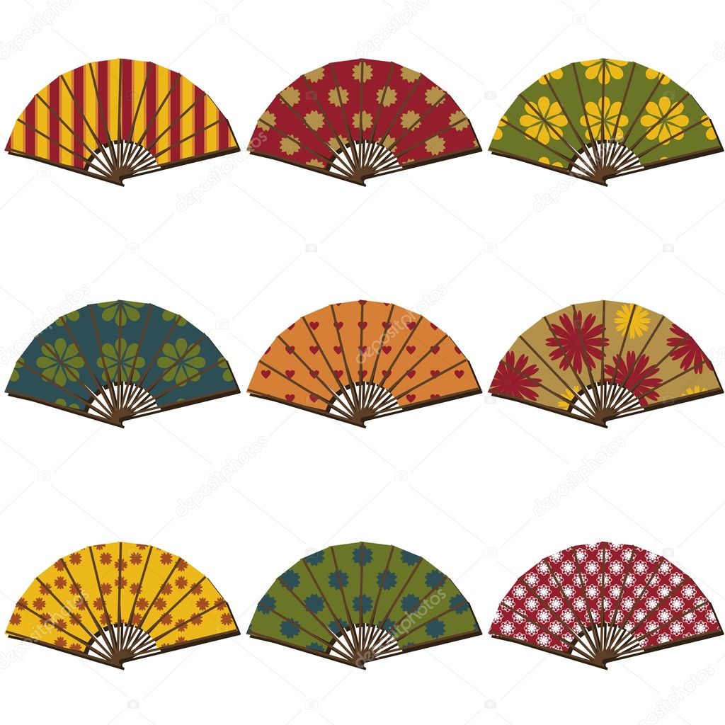 Fans on white background Stock Vector Image by ©kle555 #17383141