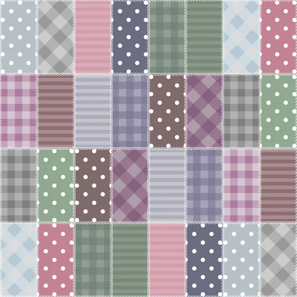 Patchwork background with different patterns — Stock Vector