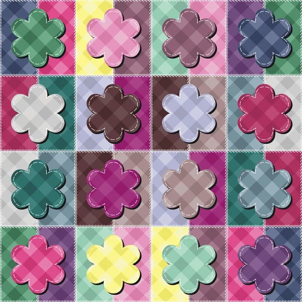 Patchwork fond avec différents modèles — Image vectorielle