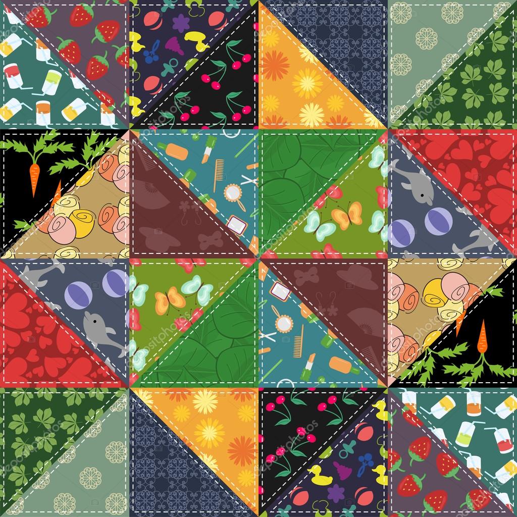 Patchwork background with different patterns Stock Vector Image by ...