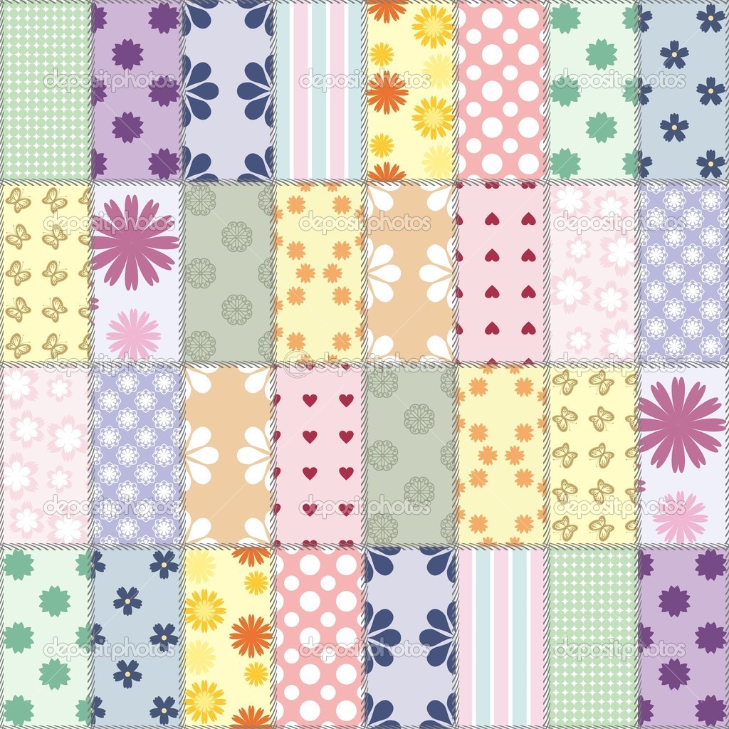 Patchwork background with different patterns