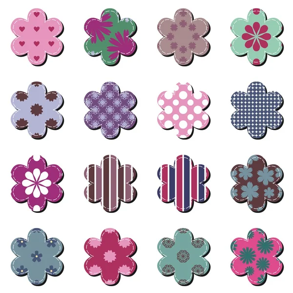 Scrapbook flowers on white background — Stock Vector