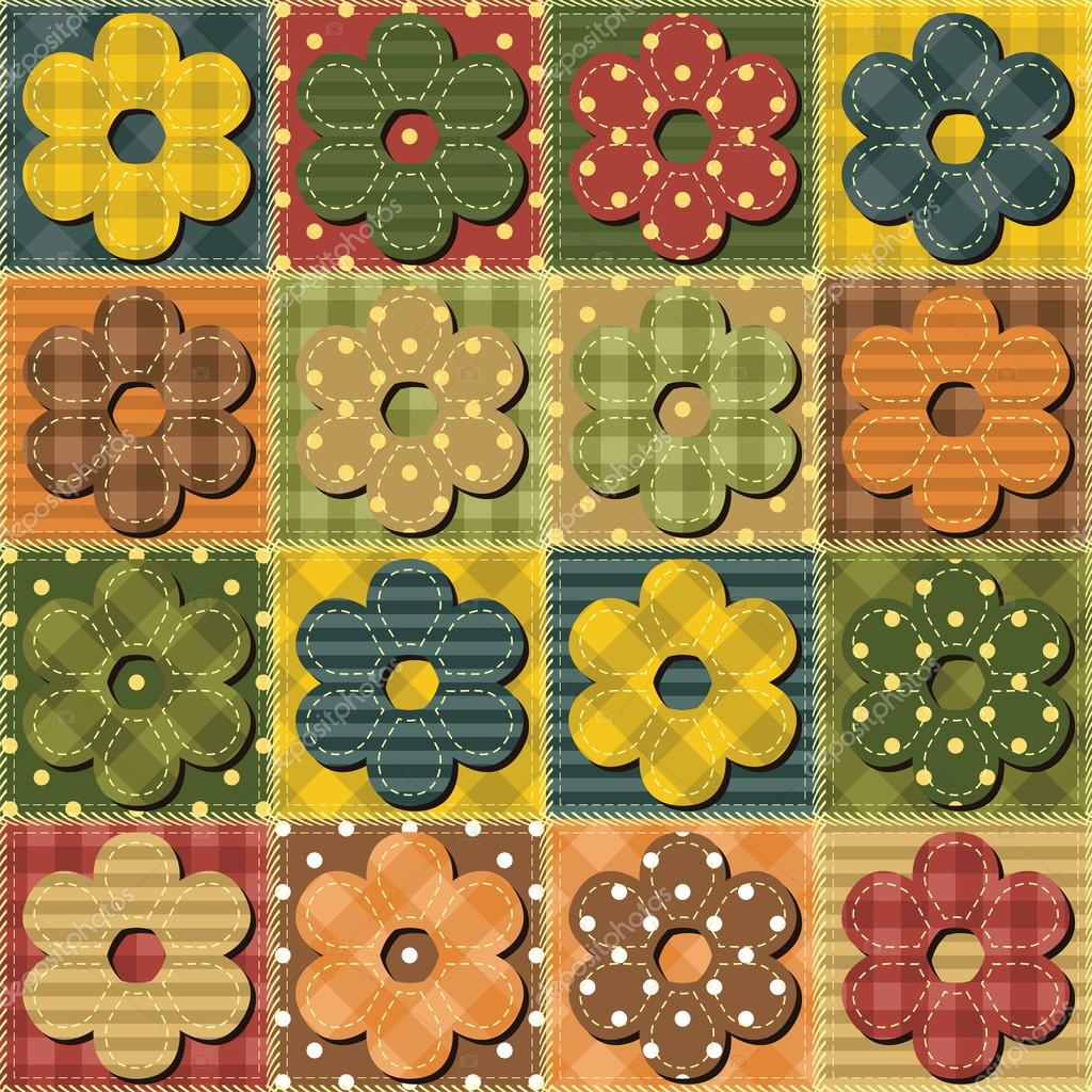 Patchwork background with flowers Stock Vector by ©kle555 #27053349