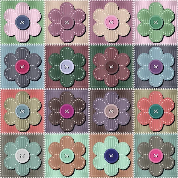 patchwork arka çiçekli