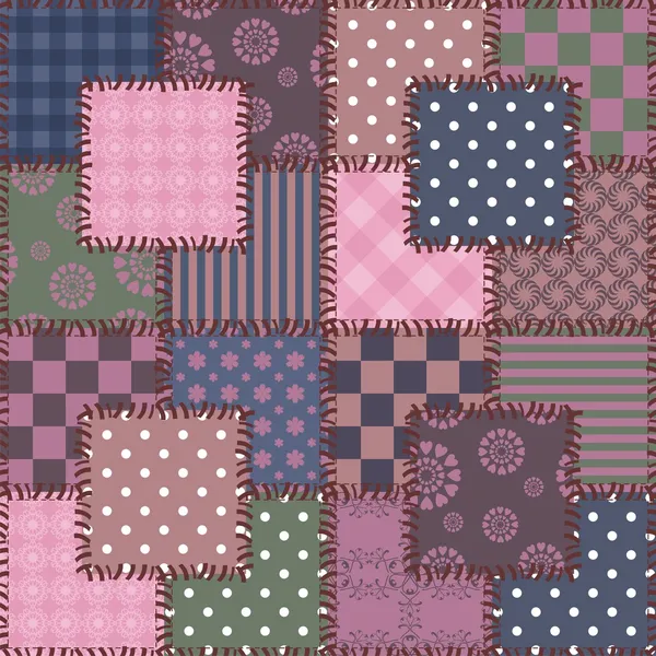 Fundo patchwork com padrões diferentes — Vetor de Stock