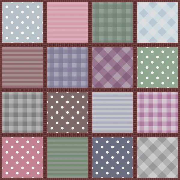 Fondo patchwork con diferentes patrones — Vector de stock