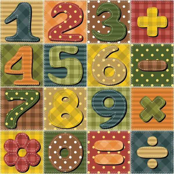 Patchwork background with numbers — Stock Vector