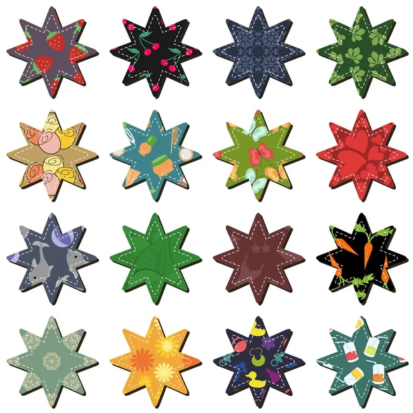 Записках текстильні зірочок — стоковий вектор