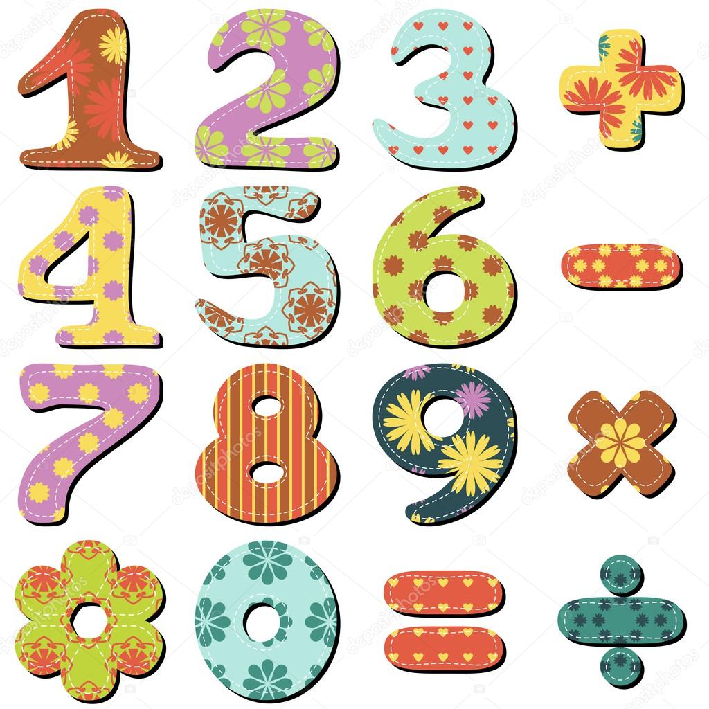 Patchwork background with numbers